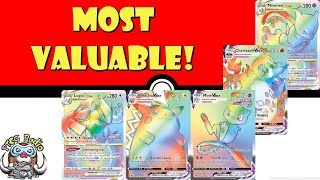 Top 10 Most Valuable Rainbow Rare Pokémon TCG Cards Most Expensive Time to Invest [upl. by Tivad581]