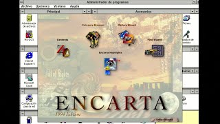 📚Microsoft Encarta 1994 en Windows 31  Historia y revisión de la famosa enciclopedia de Microsoft [upl. by Yhtomot30]