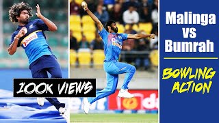 Jasprit Bumrah VS Lasith Malinga Bowling Action in Slow Motion  Yorkers  Best Cricket Bowling [upl. by Cuhp]