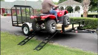 ATV Side Load Ramps on a PJ Utility Trailer [upl. by Nalon725]