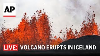 Iceland volcano eruption LIVE Lava flows on Reykjanes Peninsula [upl. by Golightly]