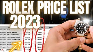 Rolex Price List in 2023 [upl. by Courtney]