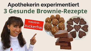 Industriezuckerfreie Brownies vegan amp glutenfrei  3 Rezepte für einfache Brownies ohne Backen [upl. by Khajeh]