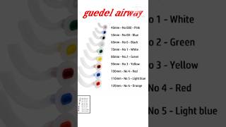 Guedel airway sizesairway shorts viral ytshorts ytvideo [upl. by Murial711]