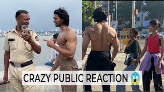 Crazy public reaction😱 when bodybuilder go shirtless in public 🇮🇳 [upl. by Shaver461]