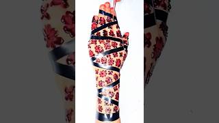 Easy Mehndi Design Cello Tape And Cotton Budmehndi shorts video [upl. by Ycak]