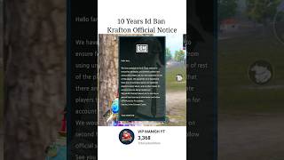 No More Server Hackers  No More 10 Years Id Ban Official Notice By Krafton bgmi krafton notice [upl. by Mandle]