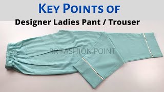 Easy Designer Women Pant Trouser Cutting and Stitching  Ladies Pant Design [upl. by Ahtelat]