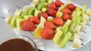 Fruit Skewers with Chocolate Fondue [upl. by Batory]