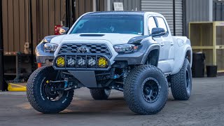 Dirt King Long Travel 3rd Gen Toyota Tacoma Build Walk Around [upl. by Cann915]