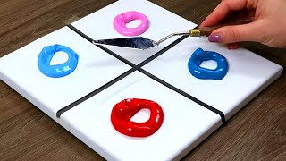 4 SUPER Simple Mini Acrylic Painting Ideas on Canvas  Easy Tutorial [upl. by Eyaj]