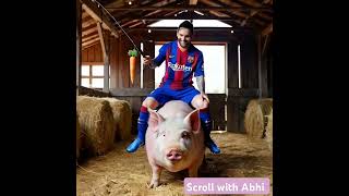 Footballer star Lionel Messi on Pig 🐖 RonaldoMessi NeymarRomas football messi ronaldo pig [upl. by Oniluap]