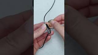 Instructions for tying a ring into a necklace using a straw diy crafts necklace [upl. by Kokaras]