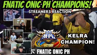 FNATIC ONIC PHILIPPINES IS YOUR MPL PH S14 CHAMPIONS STREAMERS REACTION [upl. by Leummas]