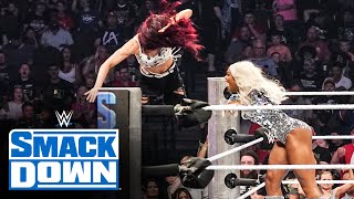 Bianca Belair amp Jade Cargill throw Alba Fyre amp Isla Dawn out of the ring SmackDown July 26 2024 [upl. by Refinnaej]