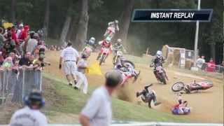 Scary Peoria TT Pro Singles Three Rider Crash [upl. by Ahsiekar410]