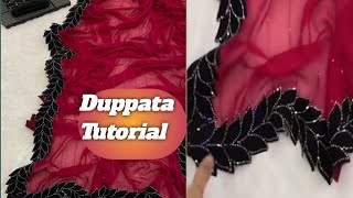 Recreation of Velvet Designer Dupatta Design  Trending Dupatta Design  by Fatima tailor [upl. by Hicks957]