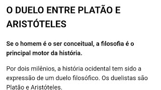 O DUELO ENTRE PLATÃO E ARISTÓTELES [upl. by Kired]