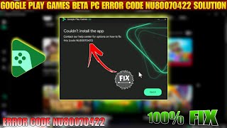 Google play games on pc emulator error code NU80070422 solution  Fix Error code googleplaybetapc [upl. by Ativet]