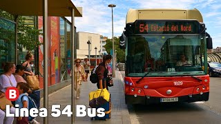 54 Bus  Autobús de Barcelona  Viaje completo [upl. by Akirdnas]