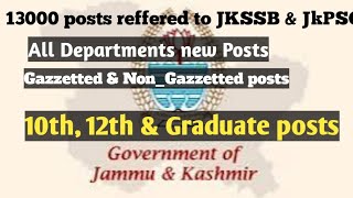 13000 posts reffered to JKSSB amp JKPSCJkssb class iv jobs Jkssb new postsJkpsc 102 lecturer posts [upl. by Iturhs]