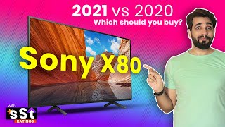 Sony X80j vs Sony X80H Smart TV Which one is best Sony X80 2020 vs 2021  Hindi [upl. by Lekkim700]