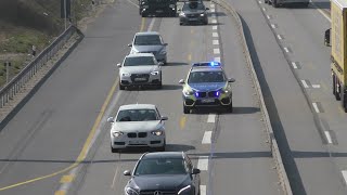 Autobahnpolizei Unfall in Baustelle erschwerte Einsatzfahrt im Stau [upl. by Miranda]