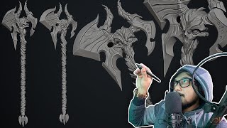 Sculpting Demon Axe In Zbrush  Quick Sculpt  VOIDART [upl. by Pattin]