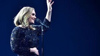 WATCH Adele Brings Couple Onstage After They Get Engaged At Her Show [upl. by Ilojna459]