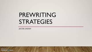 Prewriting Strategies [upl. by Ingraham]