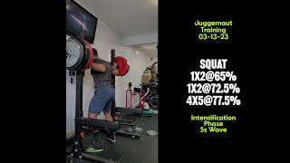 Juggernaut Training Video 37 Squat  Intensification Phase  5s Wave [upl. by Hendricks]