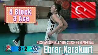 Russian Superleague 202324 Semifinal R3 Lokomotivkaliningrad vs Dinamo Moscow Ebrar Karakurt [upl. by Mickie]