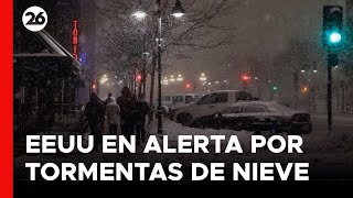 EEUU en alerta por fuertes tormentas de nieve [upl. by Ydisahc]