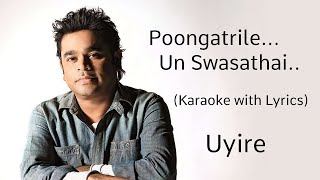 Poongatrile  Karaoke  With Lyrics  Uyire  AR Rahman  HighQuality  Dilse  Ae Ajnabi [upl. by Percy]