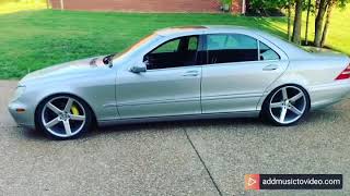 2001 Mercedes s500 w220 slammed on 20’s [upl. by Adnawyt]