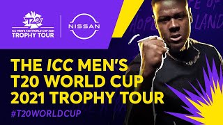 Carlos Brathwaite flags off the ICC Men’s T20 World Cup 2021 Trophy Tour driven by Nissan [upl. by Omissam714]