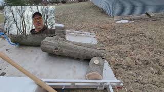 Log loading on tilt bed trailer [upl. by Lubbock853]