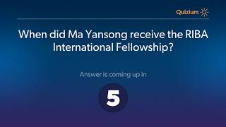 When did Ma Yansong receive the RIBA International Fellowship Ma Yansong Quiz [upl. by Maillliw]