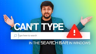 Fix Cant Type In The Search Bar In Windows 10  Keyboard Not Working In Search Bar Windows [upl. by Eanat629]