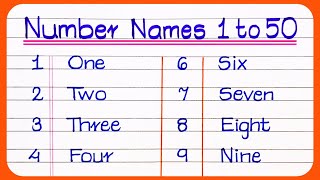 Number Names 1 To 50 Number Spelling 1 to 50Number Name1 to 50 Spelling Number In Words 1 to 50 [upl. by Eceerehs]