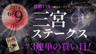 2024年6月9日日京都11R 【三宮ステークス】の3連単の買い目 [upl. by Dagall]