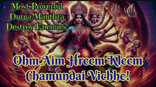 Ohm Aim Hreem Kleem Chamundai Viche🙏🏼Most Powerful Durga Manthra🔥destroyenemies durgapuja [upl. by Teryl]