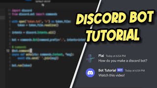 Discord Bot Tutorial 1  Running the bot  Creating Custom Commands [upl. by Abbe835]