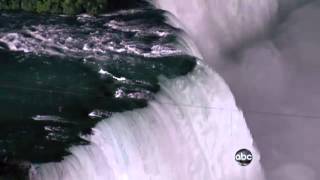 Daredevil NIK WALLENDA walks across NIAGARA FALLS on a highwire  ABC TV 061512 [upl. by Irme]