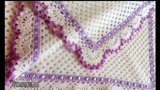 Manta para Bebé tejida a crochet Paso a Paso Pañoleta tejida Recién Nacido [upl. by Lisabeth802]