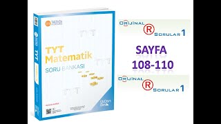 345 TYT MATEMATİK SAYFA 108 110 ARASINDAKİ SORULARIN ÇÖZÜMÜ [upl. by Artinek]