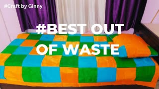 BEST OUT OF WASTEMAKING BEDSHEET WITH WASTE CLOTHHOW TO MAKE BEDSHEET WITH WASTE CLOTH [upl. by Ahsital]