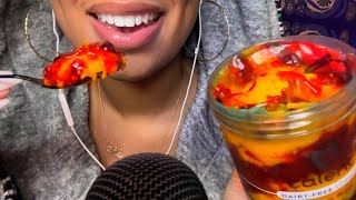 ASMR  TikTok Mango Ice Cream W Fruit Roll up Tajin amp chamoy 🥭 [upl. by Iek]