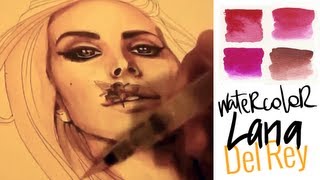 ► Lana Del Rey  very Christmas tutorial watercoloracquerello sub ENG [upl. by Truitt695]