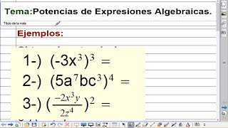 Potencias de Expresiones Algebraicas [upl. by Larochelle475]